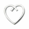 14K White Heart Pendant